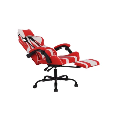 Геймърски стол RFG Max Game, екокожа, Multi-function механизъм, метална основа, до 150 kg, червен и бял