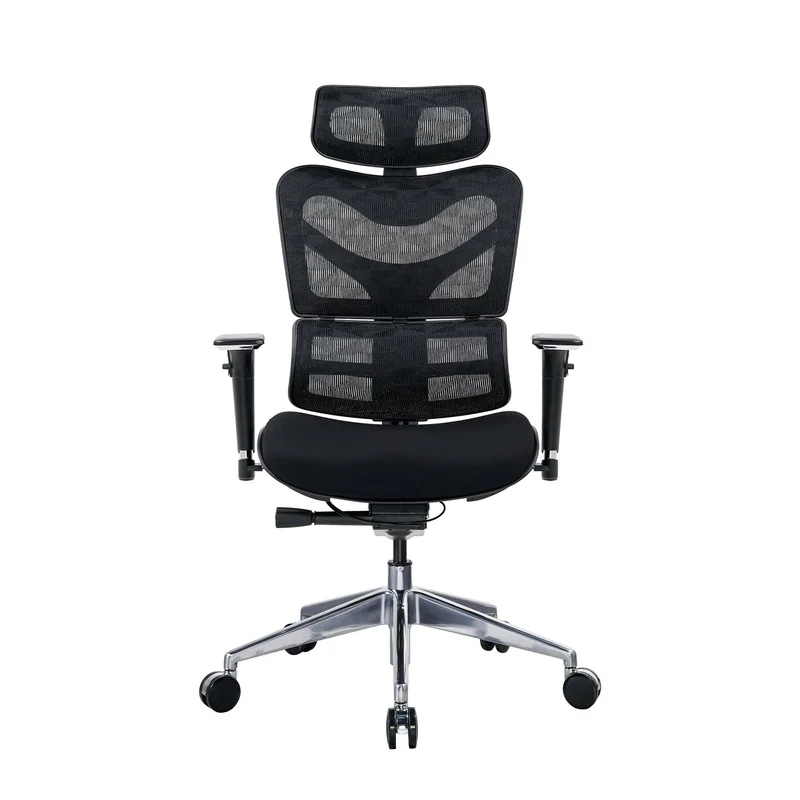 Ергономичен стол RFG TECH@GAMES, Multi-function механизъм, до 250 kg, черна седалка, черна облегалка