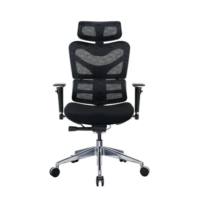 Ергономичен стол RFG TECH@GAMES, Multi-function механизъм, до 250 kg, черна седалка, черна облегалка