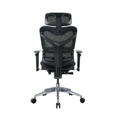 Ергономичен стол RFG TECH@GAMES, Multi-function механизъм, до 250 kg, черна седалка, черна облегалка
