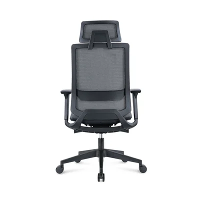 Ергономичен стол RFG Meteor X Black HB, дамаска и меш, до 130 kg, сива седалка, сива облегалка