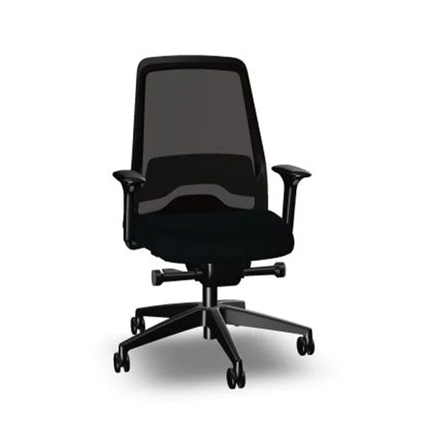 Ергономичен стол Interstuhl Every EV216, текстил, Synchronous механизъм, полиамидна основа, черен