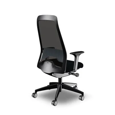 Ергономичен стол Interstuhl Every EV217, текстил, Synchronous механизъм, полиамидна основа, черен