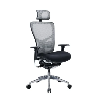 Ергономичен стол RFG TECH@PRO, Multi-function механизъм, до 250 kg, черна седалка, бяло-черна облегалка