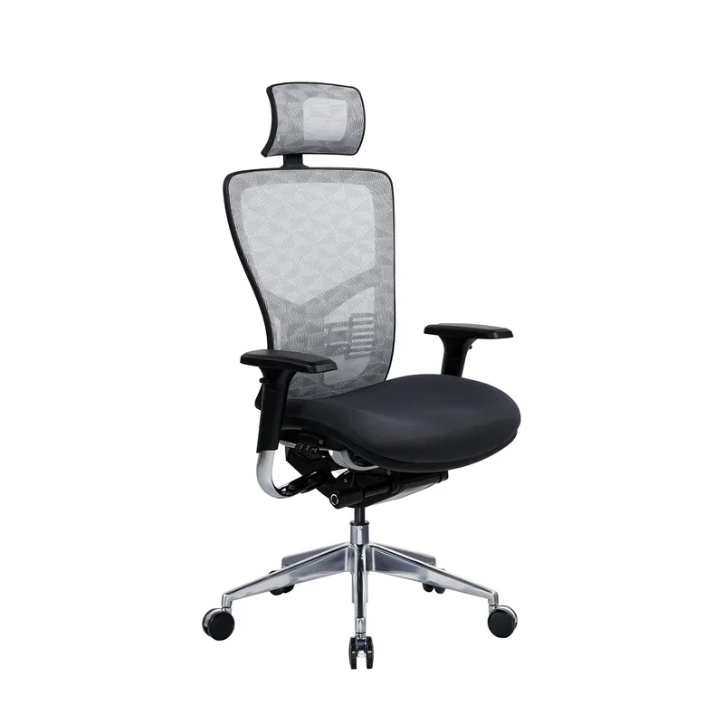 Ергономичен стол RFG TECH@PRO, Multi-function механизъм, до 250 kg, черна седалка, бяло-черна облегалка