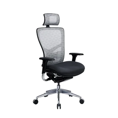 Ергономичен стол RFG TECH@PRO, Multi-function механизъм, до 250 kg, черна седалка, бяло-черна облегалка