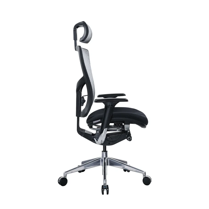 Ергономичен стол RFG TECH@PRO, Multi-function механизъм, до 250 kg, черна седалка, бяло-черна облегалка
