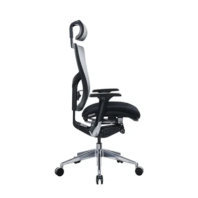 Ергономичен стол RFG TECH@PRO, Multi-function механизъм, до 250 kg, черна седалка, бяло-черна облегалка