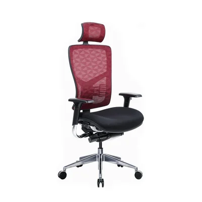 Ергономичен стол RFG TECH@PRO, Multi-function механизъм, до 250 kg, черна седалка, червена облегалка