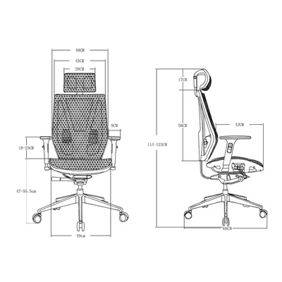 Ергономичен стол RFG TECH@LINE, Multi-function механизъм, до 250 kg, сив