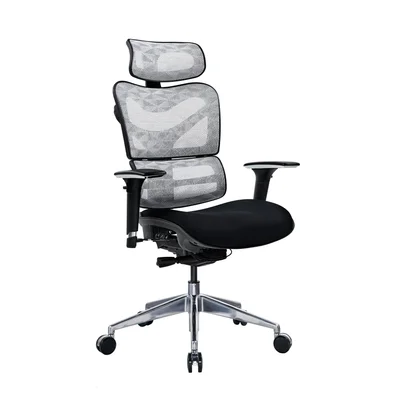 Ергономичен стол RFG TECH@GAMES, Multi-function механизъм, до 250 kg, черна седалка, бяло-черна облегалка