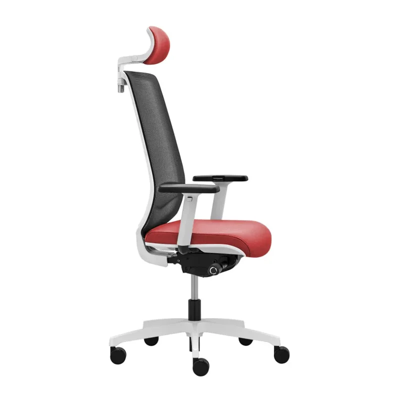 Ергономичен стол Rim Victory VI 1405 White, Synchronous ST2 механизъм, до 120 kg, червен, сглобена мостра