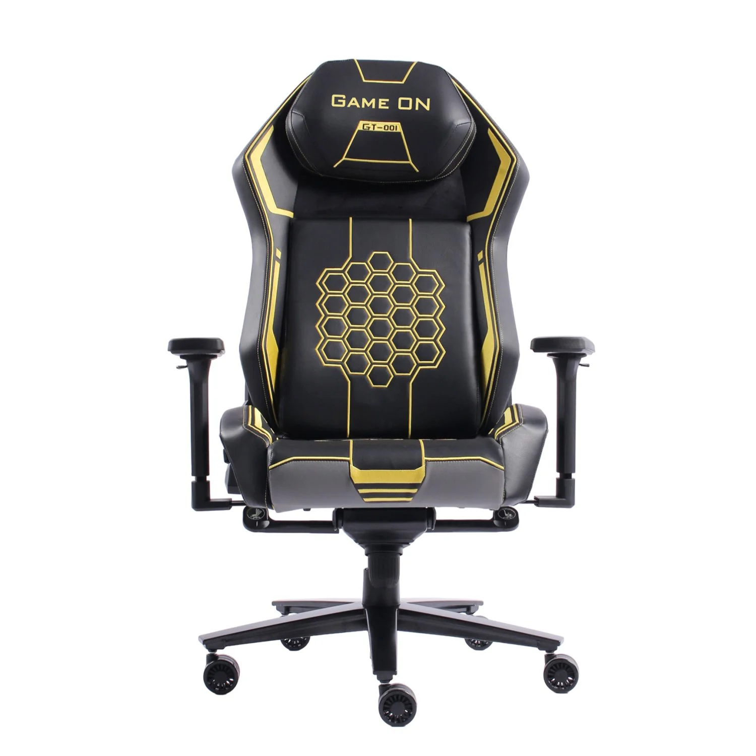 Геймърски стол RFG Game On, екокожа, Multi-function механизъм, метална основа, до 130 kg, черно-жълт