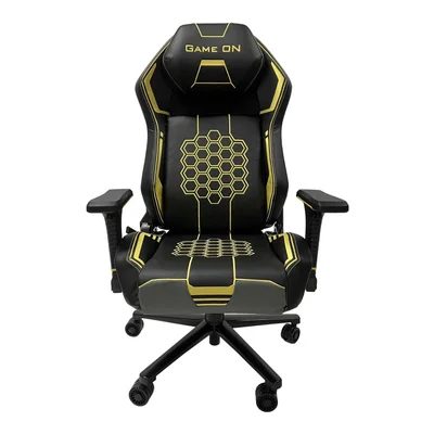 Геймърски стол RFG Game On, екокожа, Multi-function механизъм, метална основа, до 130 kg, черно-жълт