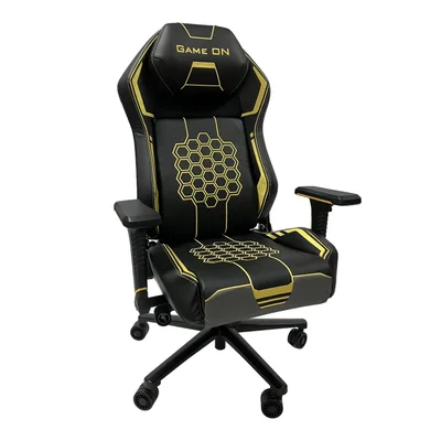 Геймърски стол RFG Game On, екокожа, Multi-function механизъм, метална основа, до 130 kg, черно-жълт