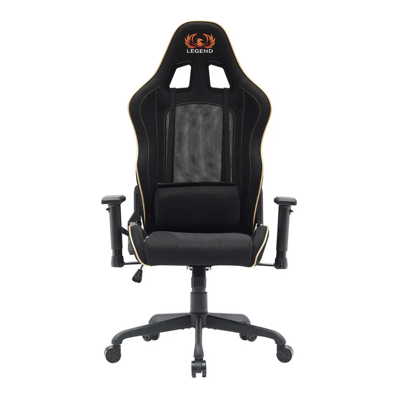 Геймърски стол RFG Move Legend, Butterfly механизъм, полипропиленова основа, до 150 kg, черно-златист