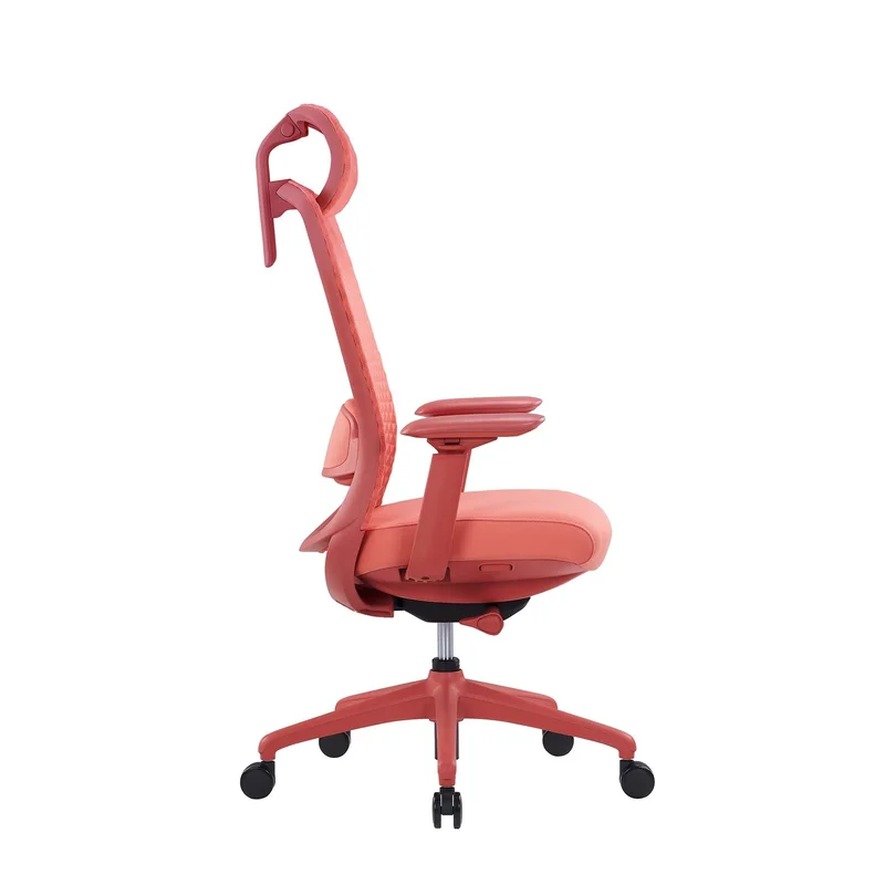 Ергономичен стол RFG Style HB, дамаска, до 130 kg, корал
