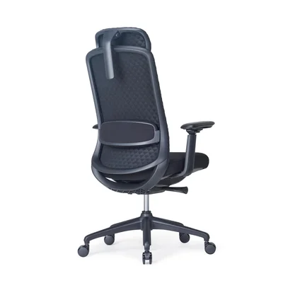 Ергономичен стол RFG Style HB, дамаска, до 130 kg, черен