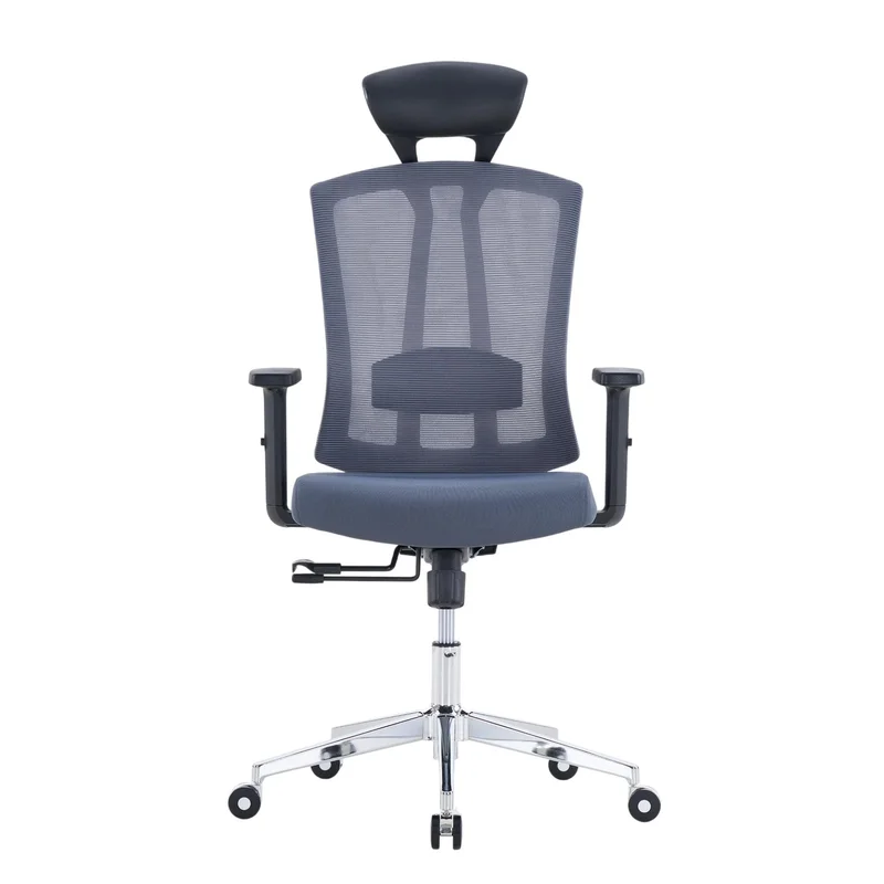 Ергономичен офис стол RFG Primo Lux Chrome HB, дамаска и меш, до 130 kg, сив