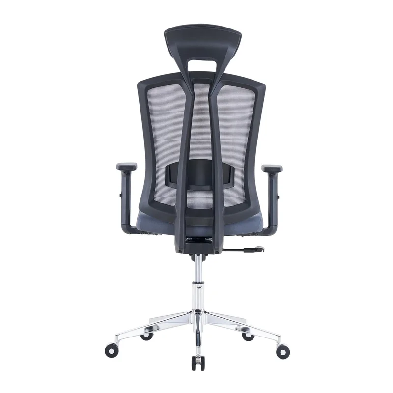 Ергономичен офис стол RFG Primo Lux Chrome HB, дамаска и меш, до 130 kg, сив