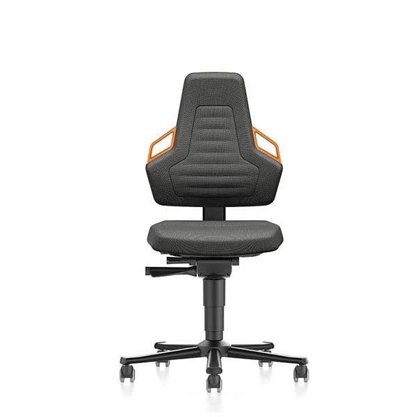 Ергономичен офис стол Bimos Nexxit 9033, Synchronous механизъм, до 120 kg, черен и оранжев