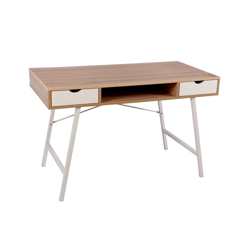 Офис бюро RFG Shape A, 120 х 48 х 76 cm, меламин дъб, бял метал