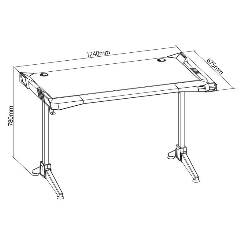 Бюро RFG Hero Pro, геймърско, 1240 х 675 х 780 mm