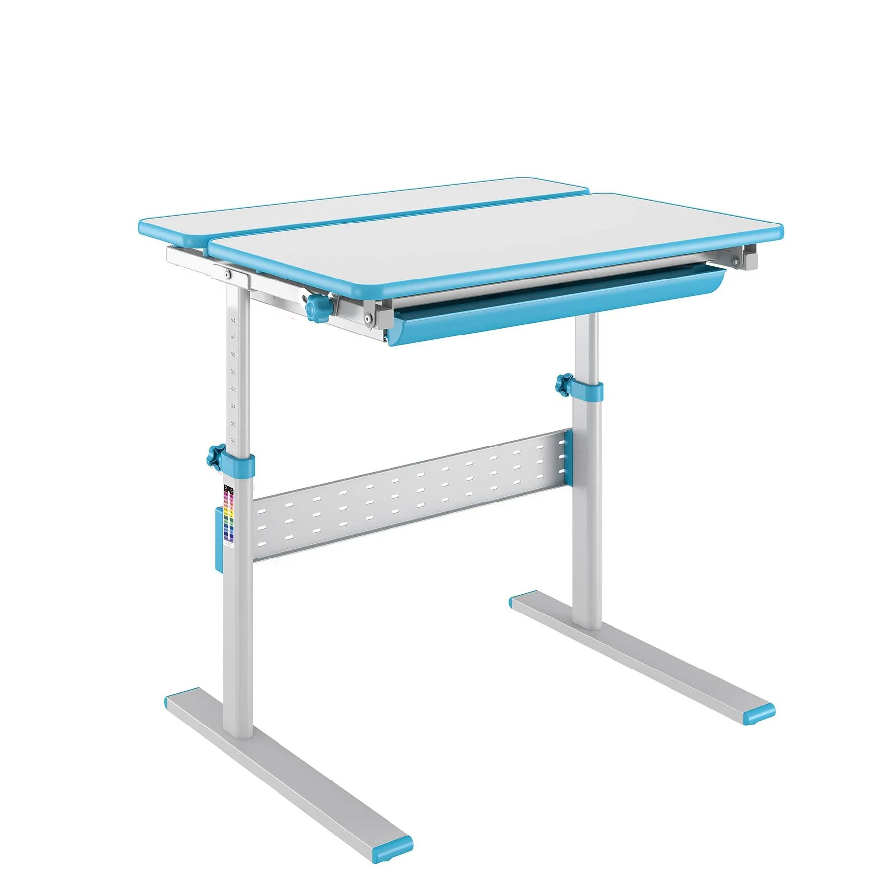 Бюро RFG Ergo Kids, с регулируема височина, детско, 800 х 660 х 540-760 mm, ПДЧ, синьо