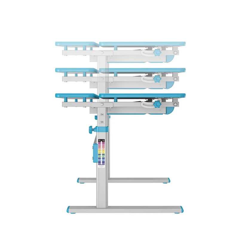 Бюро RFG Ergo Kids, с регулируема височина, детско, 800 х 660 х 540-760 mm, ПДЧ, синьо