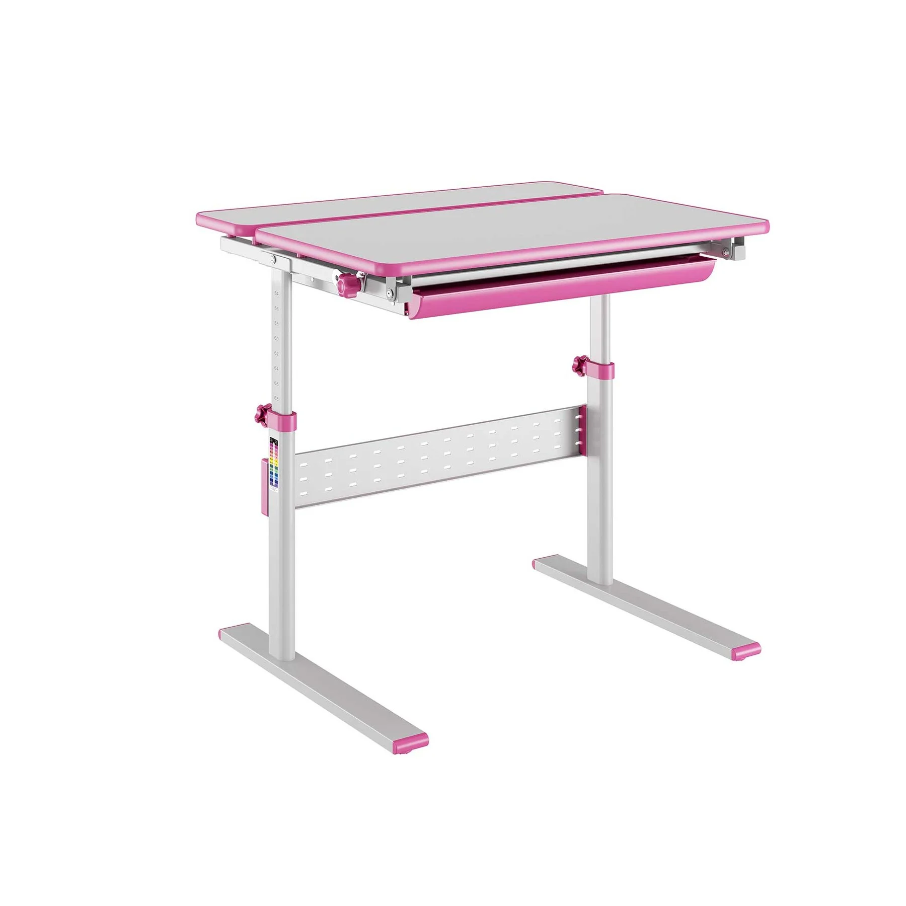 Бюро RFG Ergo Kids, с регулируема височина, детско, 800 х 660 х 540-760 mm, ПДЧ, розово