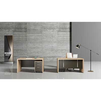 Бюро RFG Milano, 1600 х 790 х 750 mm, ПДЧ 40 mm, светъл дъб и тъмносиво