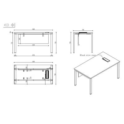 Бюро RFG Monaco, 1400 х 700 х 750 mm, ПДЧ 25 mm, плот бряст, бели метални крака