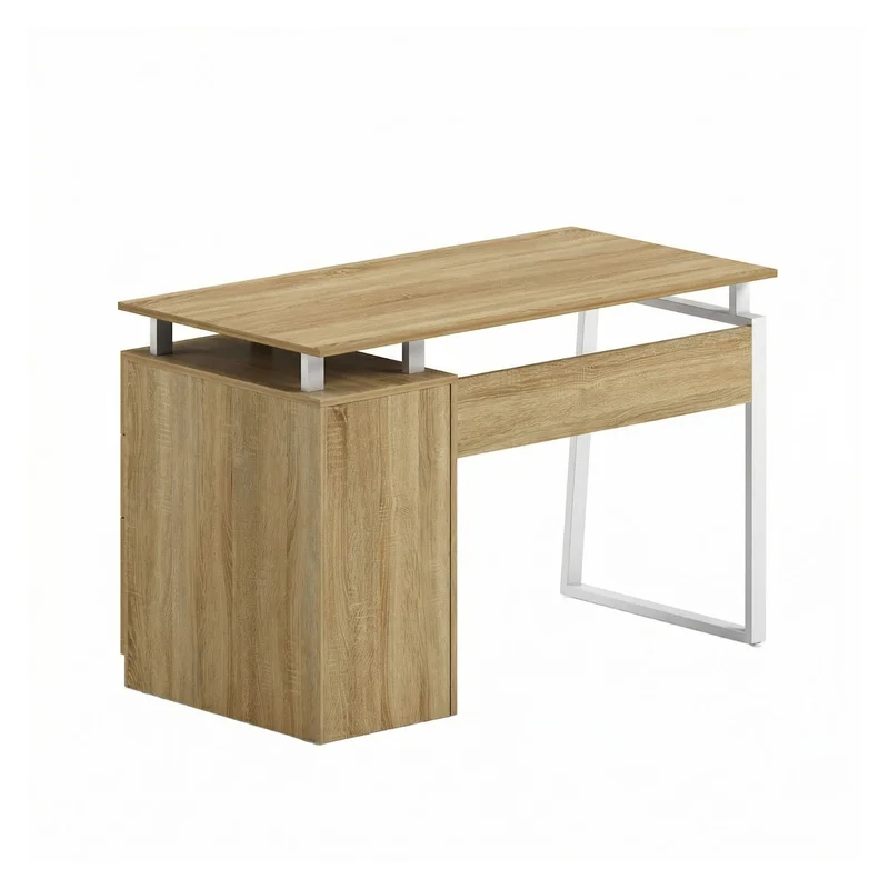 Бюро RFG Shape Z, с контейнер, 1200 х 480 х 760 mm, ПДЧ 16 mm, плот дъб сонома, бял метал