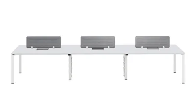 Бюро RFG Бенч Monaco, шестместно, 4200 х 1200 х 750 mm, ПДЧ 25 mm, метални крака, бяло