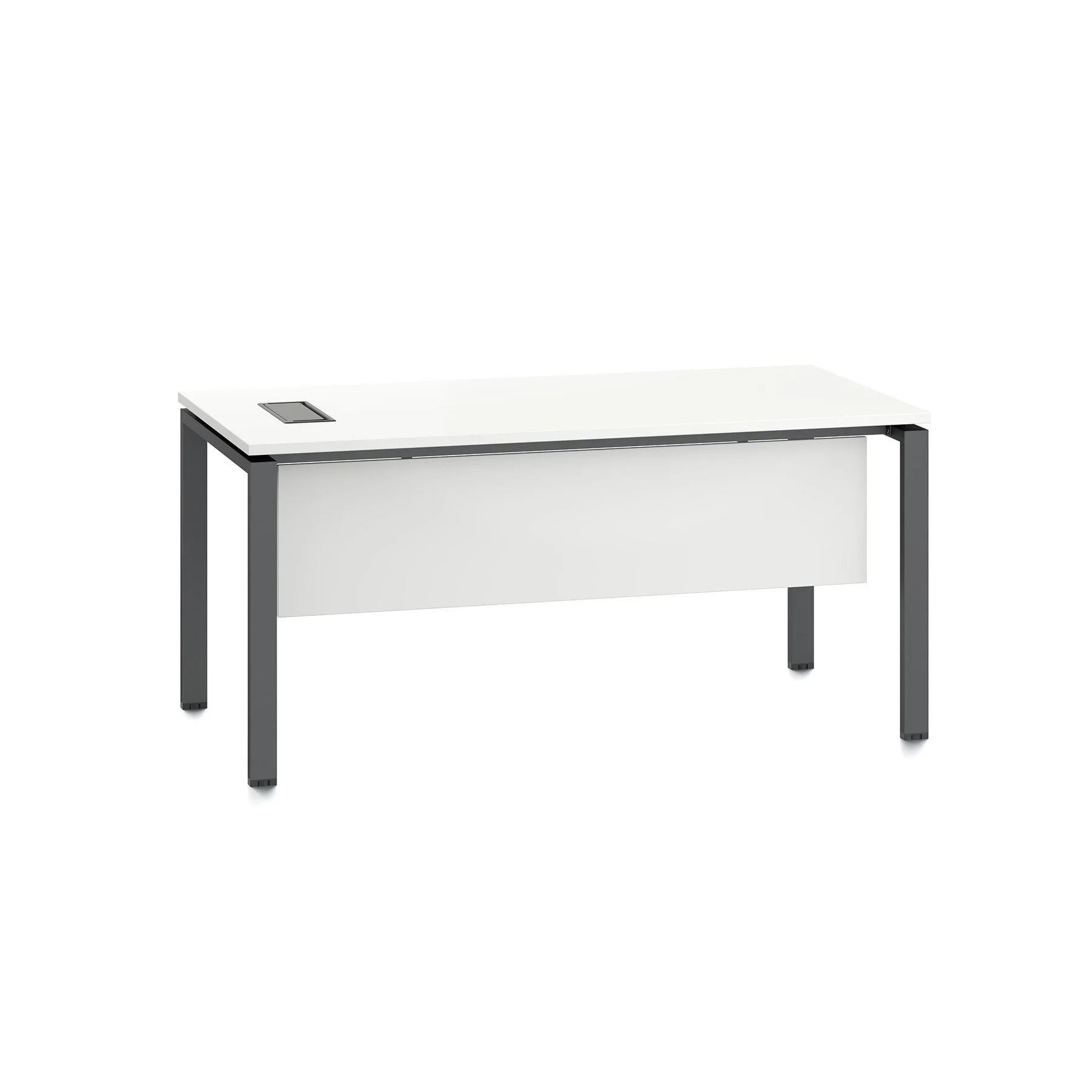 Бюро RFG Monaco, 1600 x 800 x 750 mm, ПДЧ 25 mm, с отвор за кабели, бял плот, черни метални крака