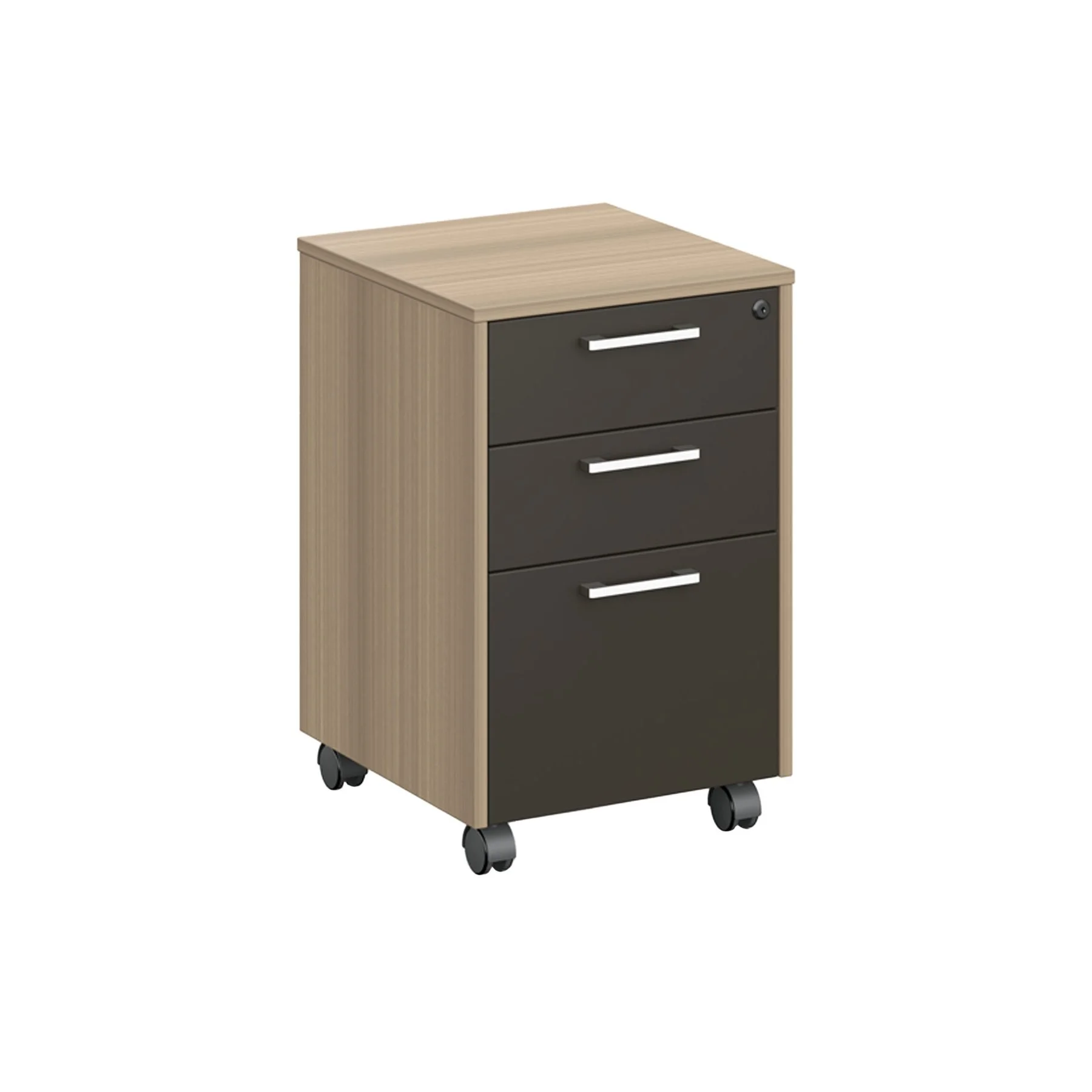 Контейнер за бюро RFG Milano, 400 х 420 х 620 mm, ПДЧ, светъл дъб и тъмносиво