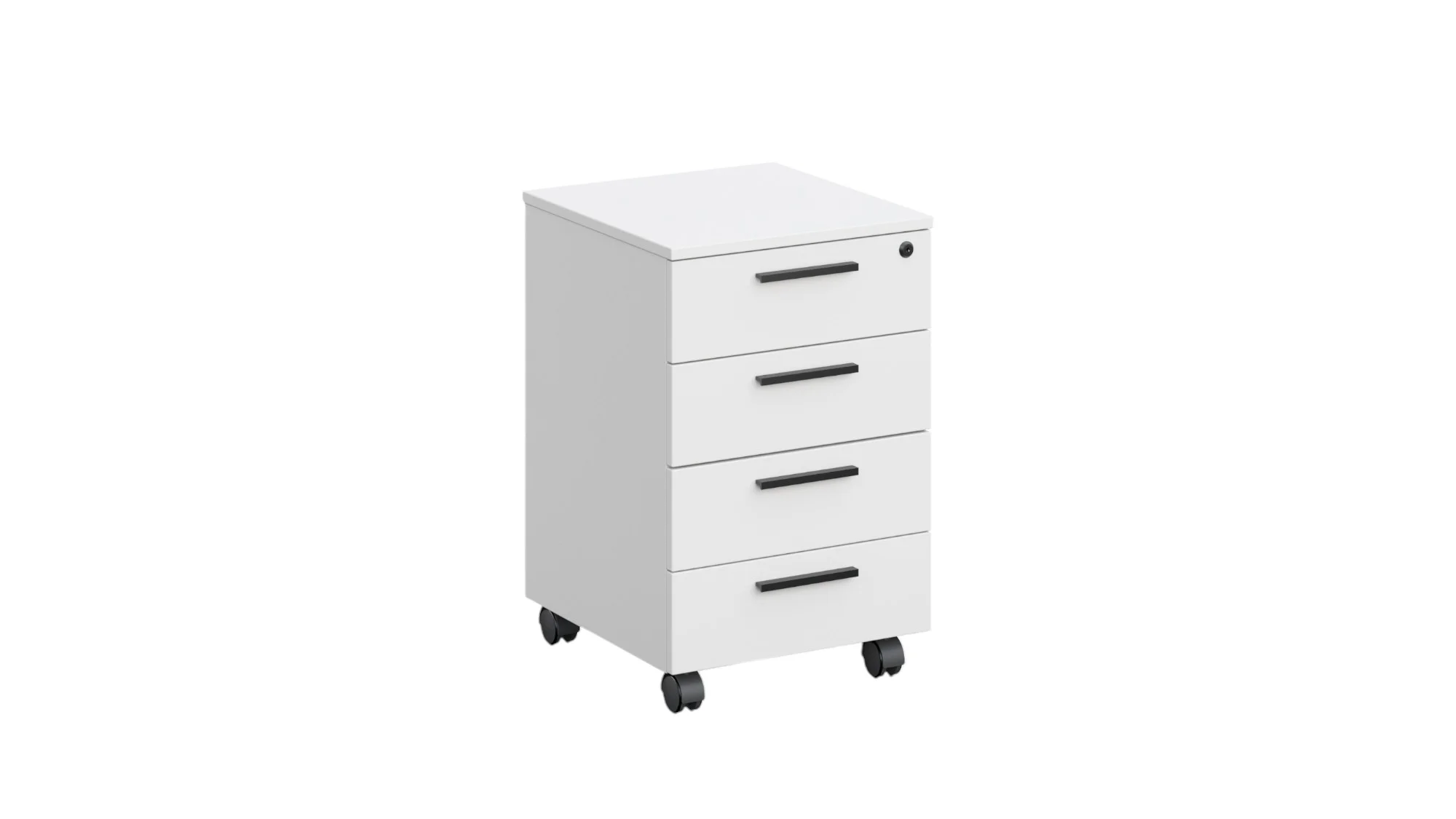 Контейнер за бюро RFG Monaco, с 4 чекмеджета, 400 х 500 х 620 mm, с ключ, ПДЧ, бяло