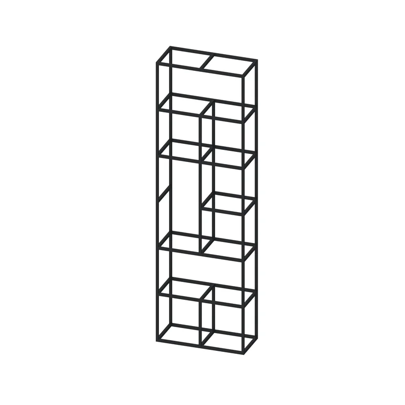 Стелаж RFG Boxi M, метален, 72 х 37 х 212 cm, черен