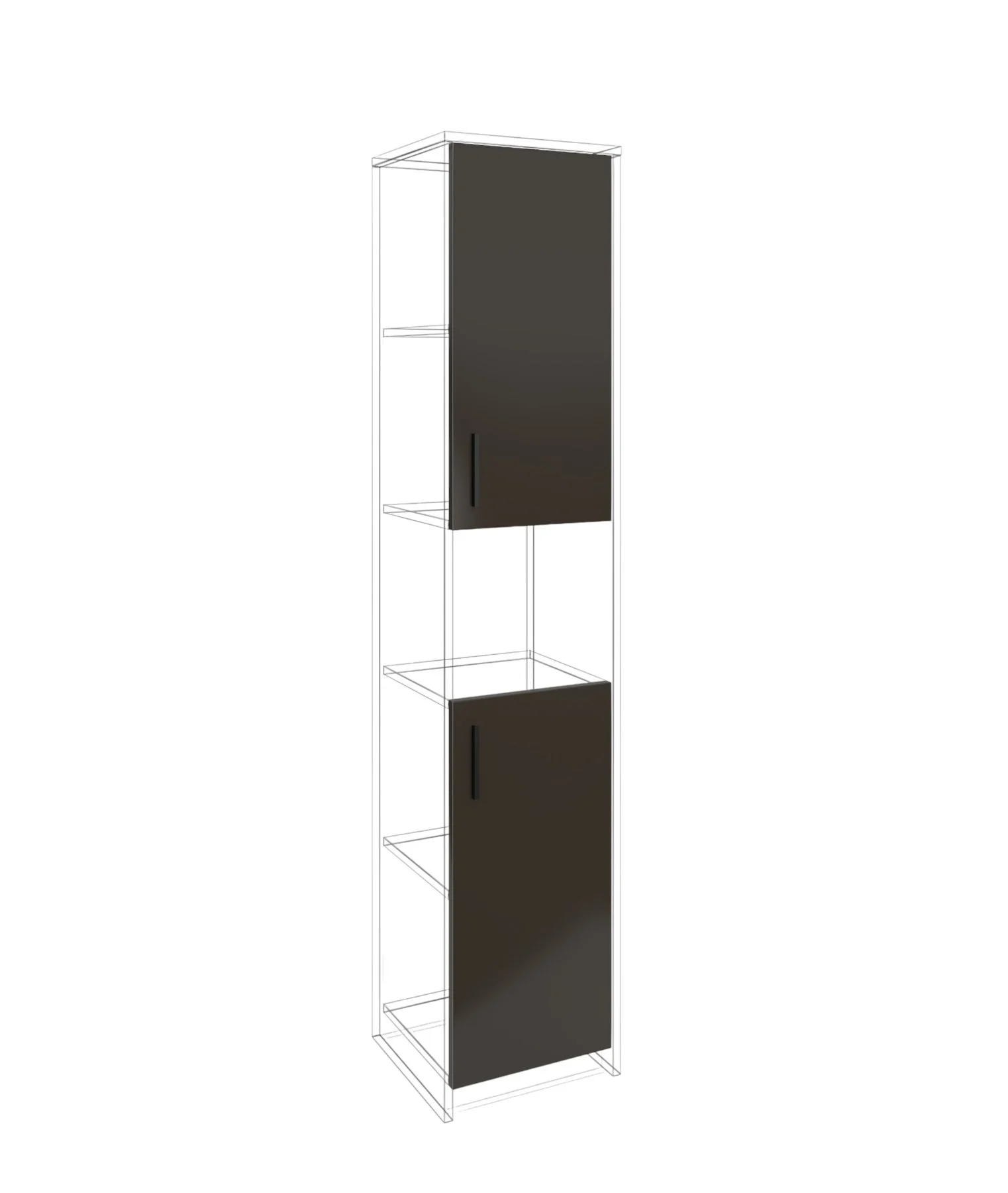 Врата RFG RV3 Chicago S3, 380 х 18 х 760 mm, ПДЧ 18 mm, тъмносива, 2 броя в комплект