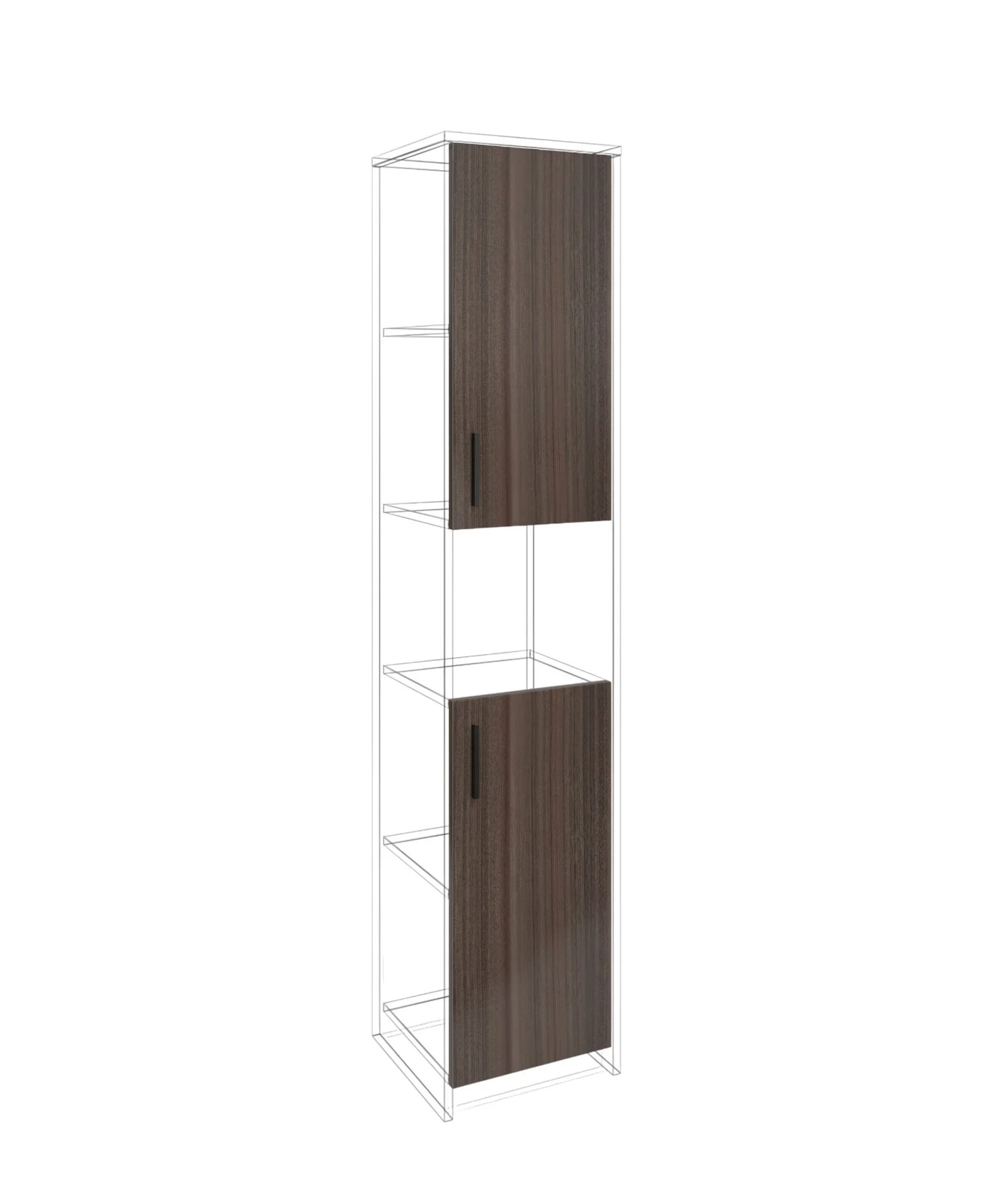 Врата RFG RV3 Lisabon S3, 380 х 18 х 760 mm, ПДЧ 18 mm, 2 броя в комплект, тъмен дъб