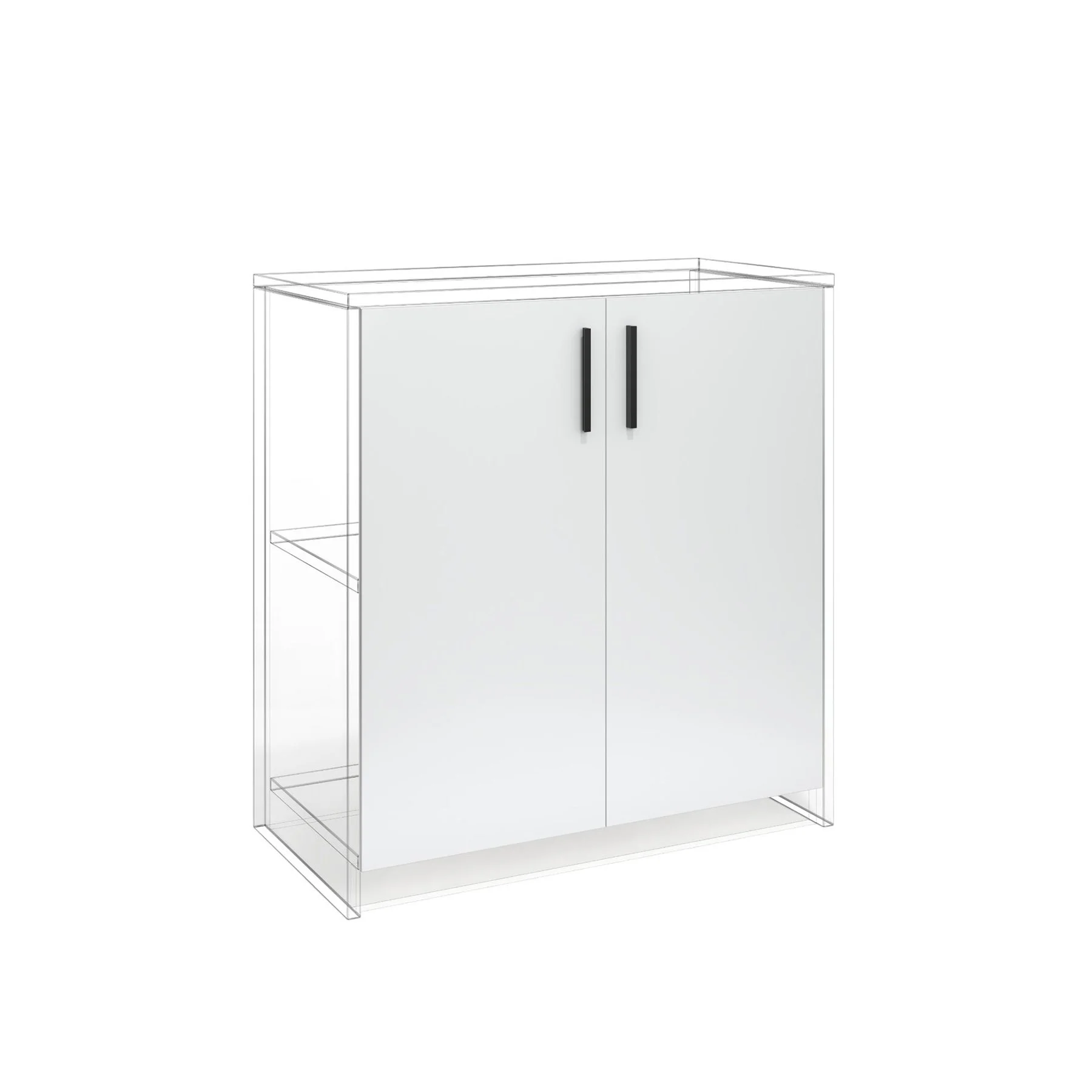 Врата RFG RV3 Monaco S4, 380 х 18 х 760 mm, ПДЧ 18 mm, 2 броя в комплект, бяла