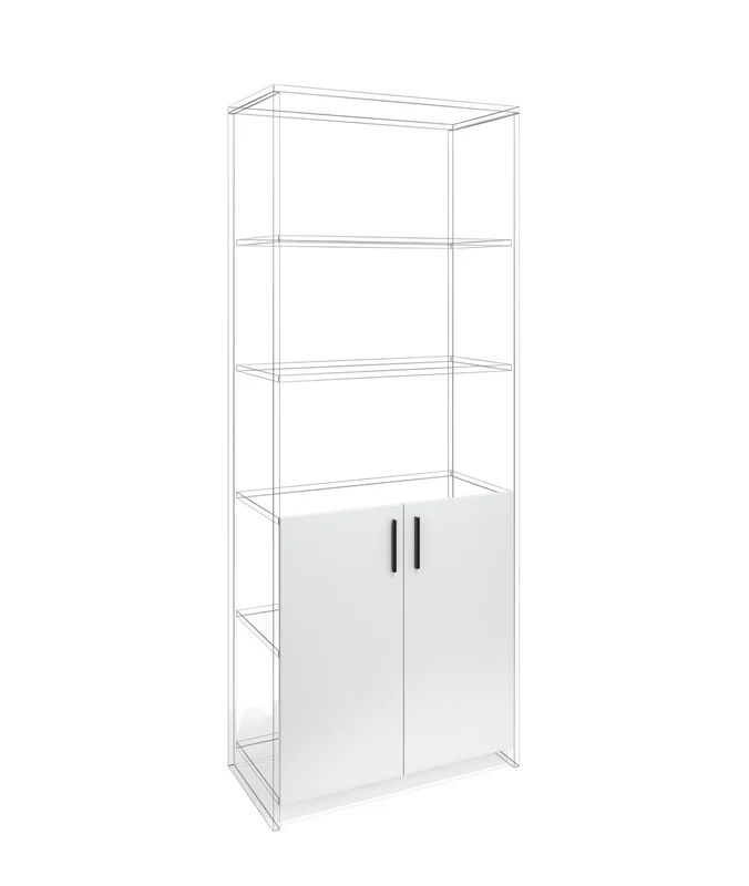 Врата RFG RV3 Monaco S4, 380 х 18 х 760 mm, ПДЧ 18 mm, 2 броя в комплект, бяла