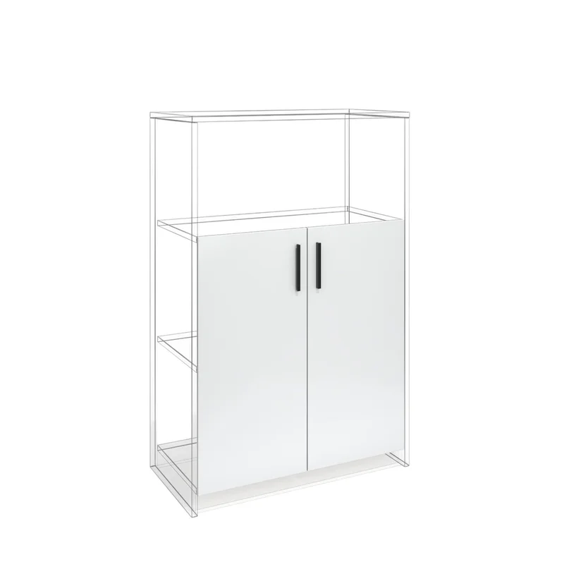 Врата RFG RV3 Monaco S4, 380 х 18 х 760 mm, ПДЧ 18 mm, 2 броя в комплект, бяла