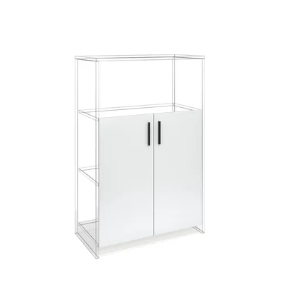 Врата RFG RV3 Monaco S4, 380 х 18 х 760 mm, ПДЧ 18 mm, 2 броя в комплект, бяла
