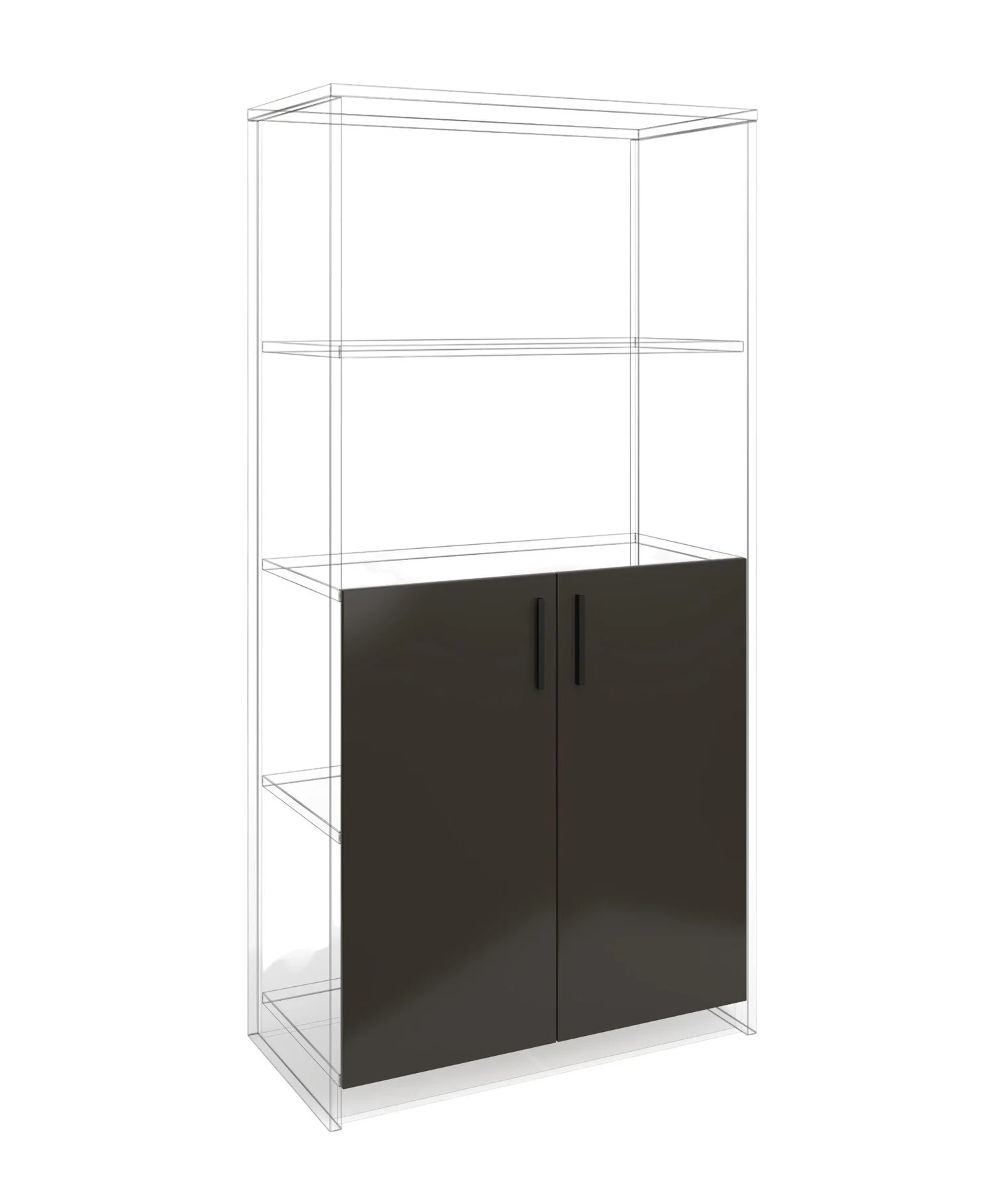 Врата RFG RV3 Chicago S5, 380 х 18 х 760 mm, ПДЧ 18 mm, тъмносива, 2 броя в комплект
