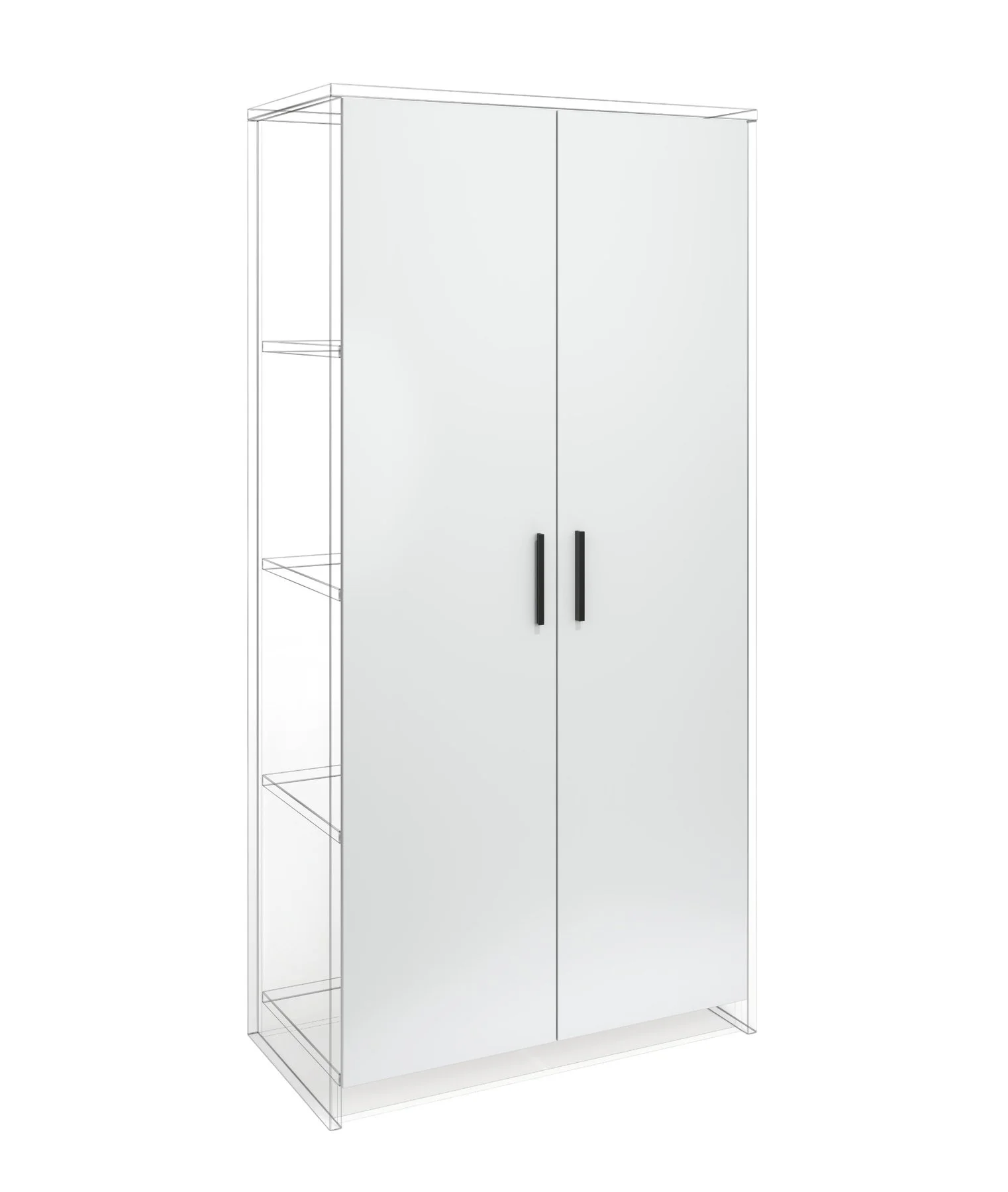 Врата RFG RV2 Monaco, 380 х 18 х 1540 mm, ПДЧ 18 mm, 2 броя в комплект, бяла