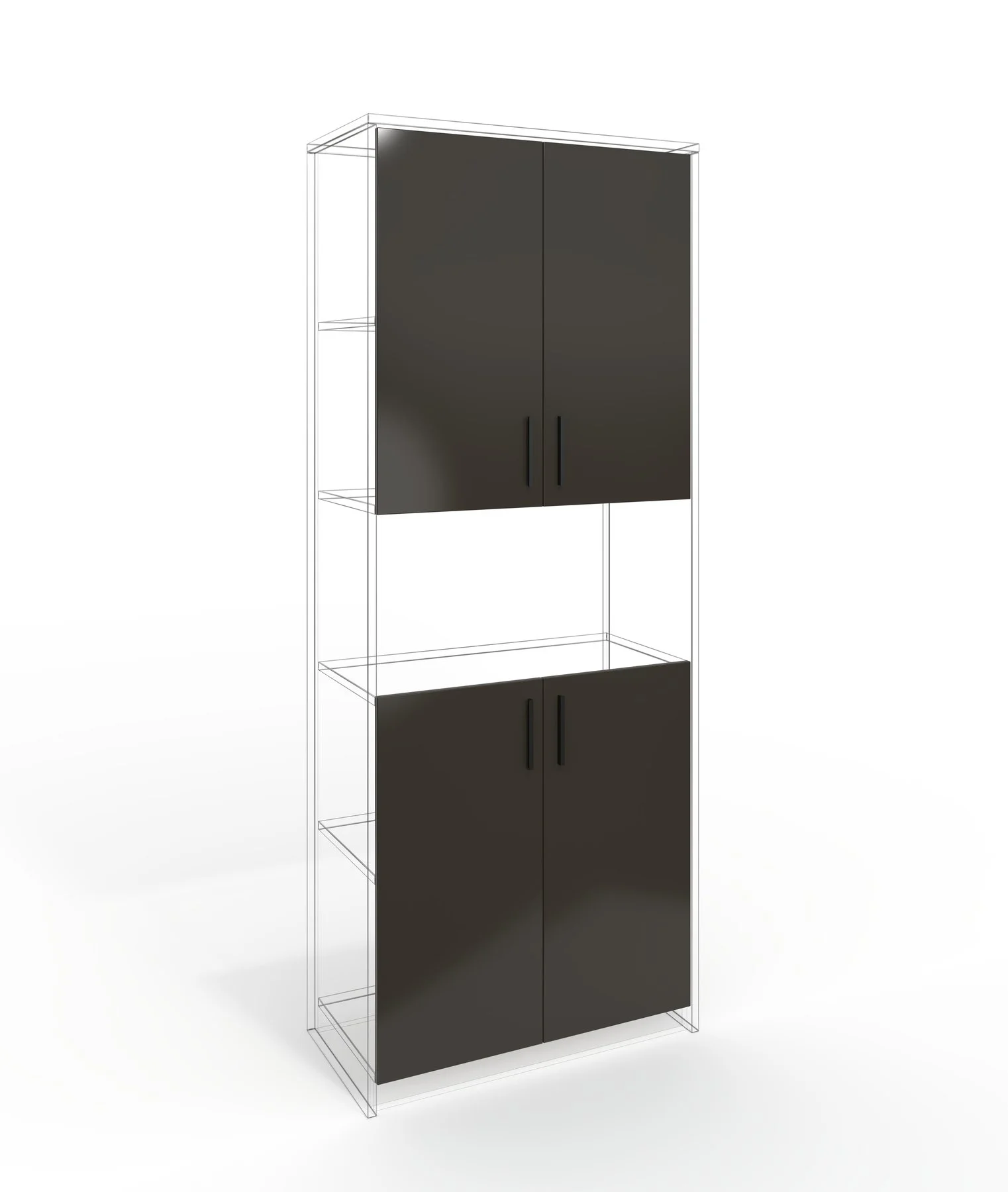 Врата RFG RV3 Chicago, 380 х 18 х 760 mm, ПДЧ 18 mm, тъмносива, 4 броя в комплект
