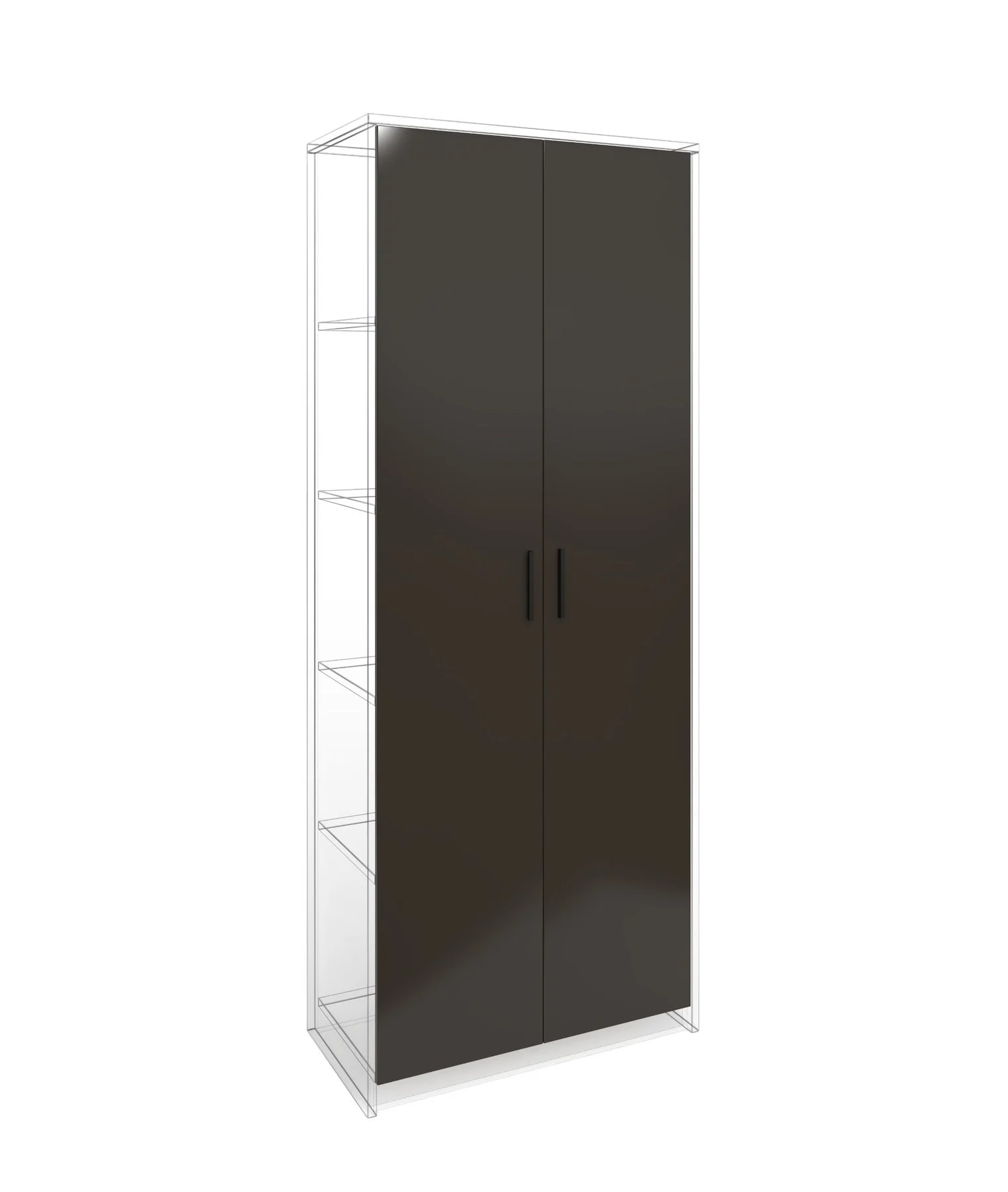 Врата RFG RV1 Milano, 380 х 18 х 1920 mm, ПДЧ 18 mm, 2 броя в комплект, тъмносива