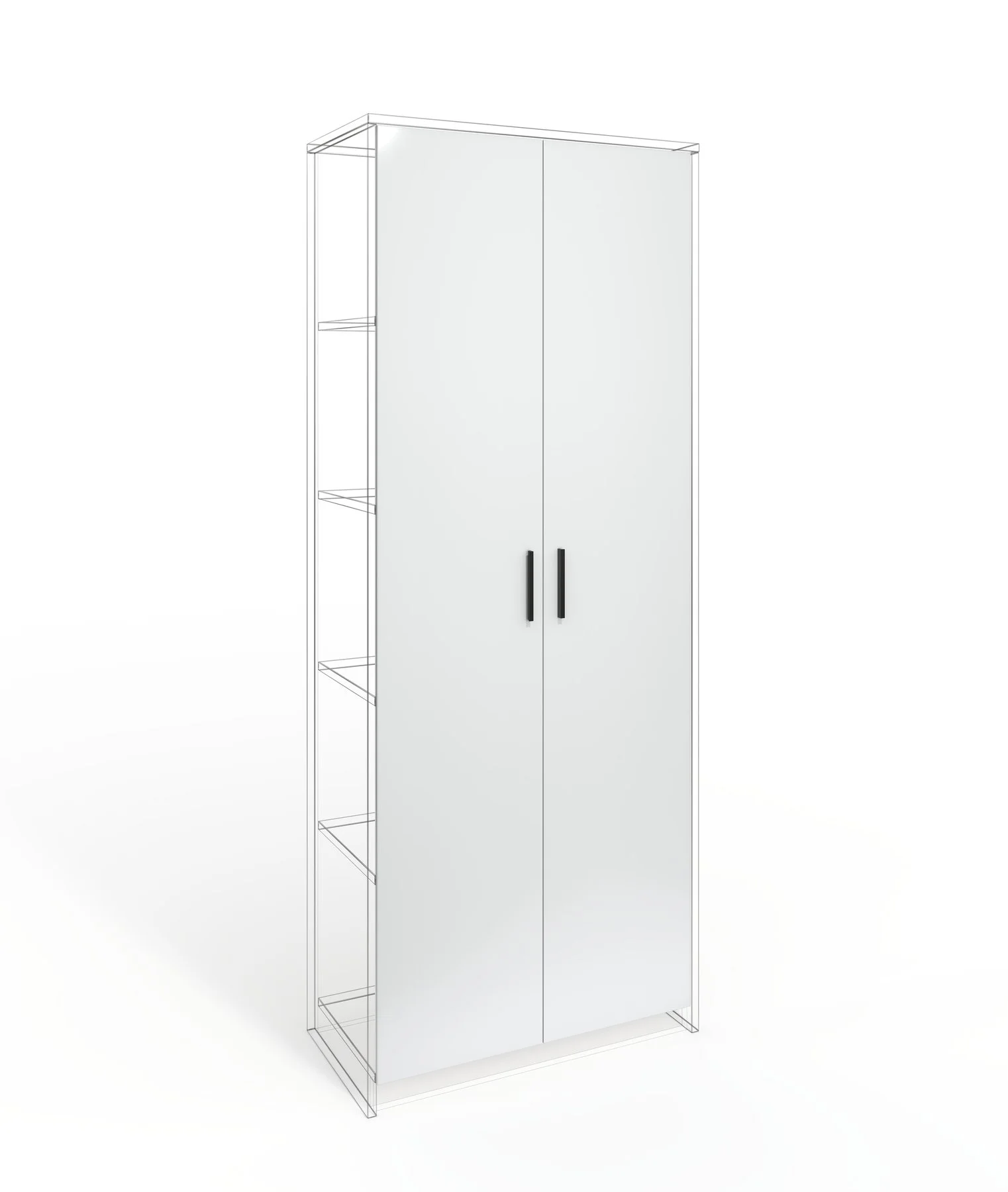 Врата RFG RV1 Monaco, 380 х 18 х 1920 mm, ПДЧ 18 mm, 2 броя в комплект, бяла