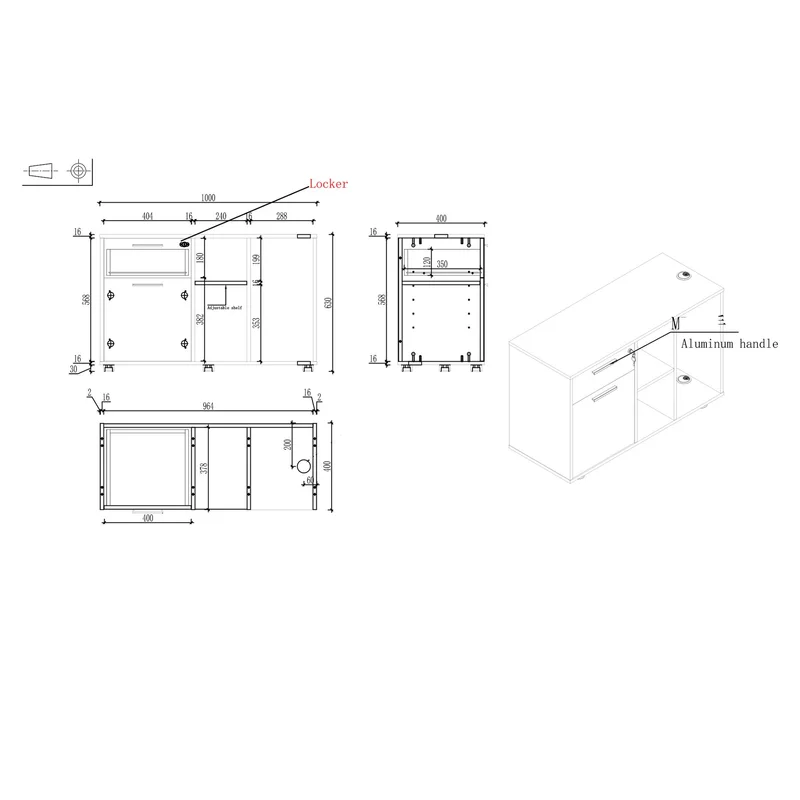 Шкаф RFG Monaco, 1000 х 400 х 630 mm, ПДЧ, бряст и бяло